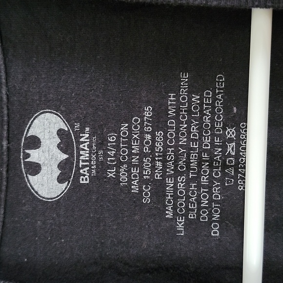 Kids batman t shirt, graphic tee shirt, black and yellow, kids xl - Picture 3 of 4